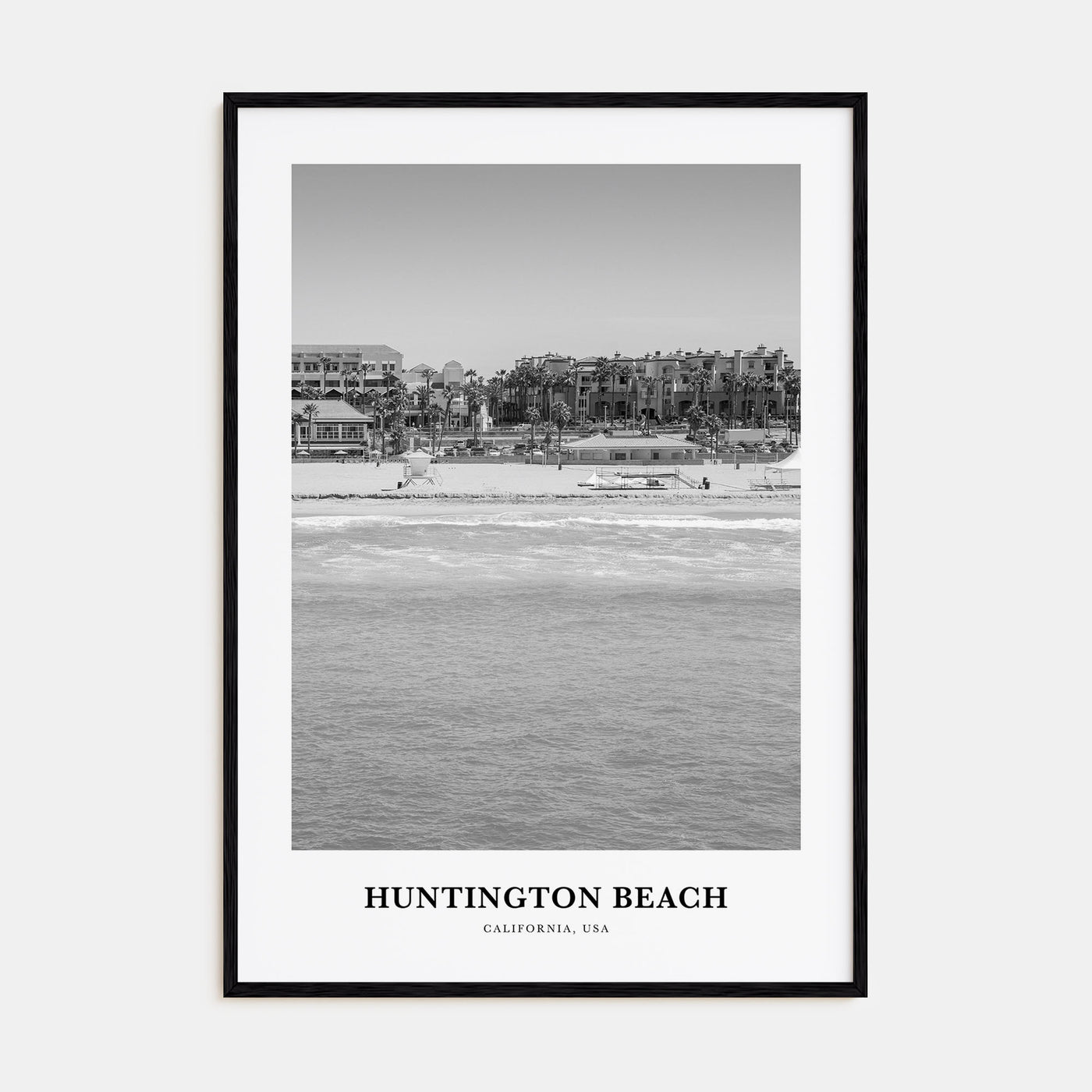 Huntington Beach Portrait B&W No 3 Poster