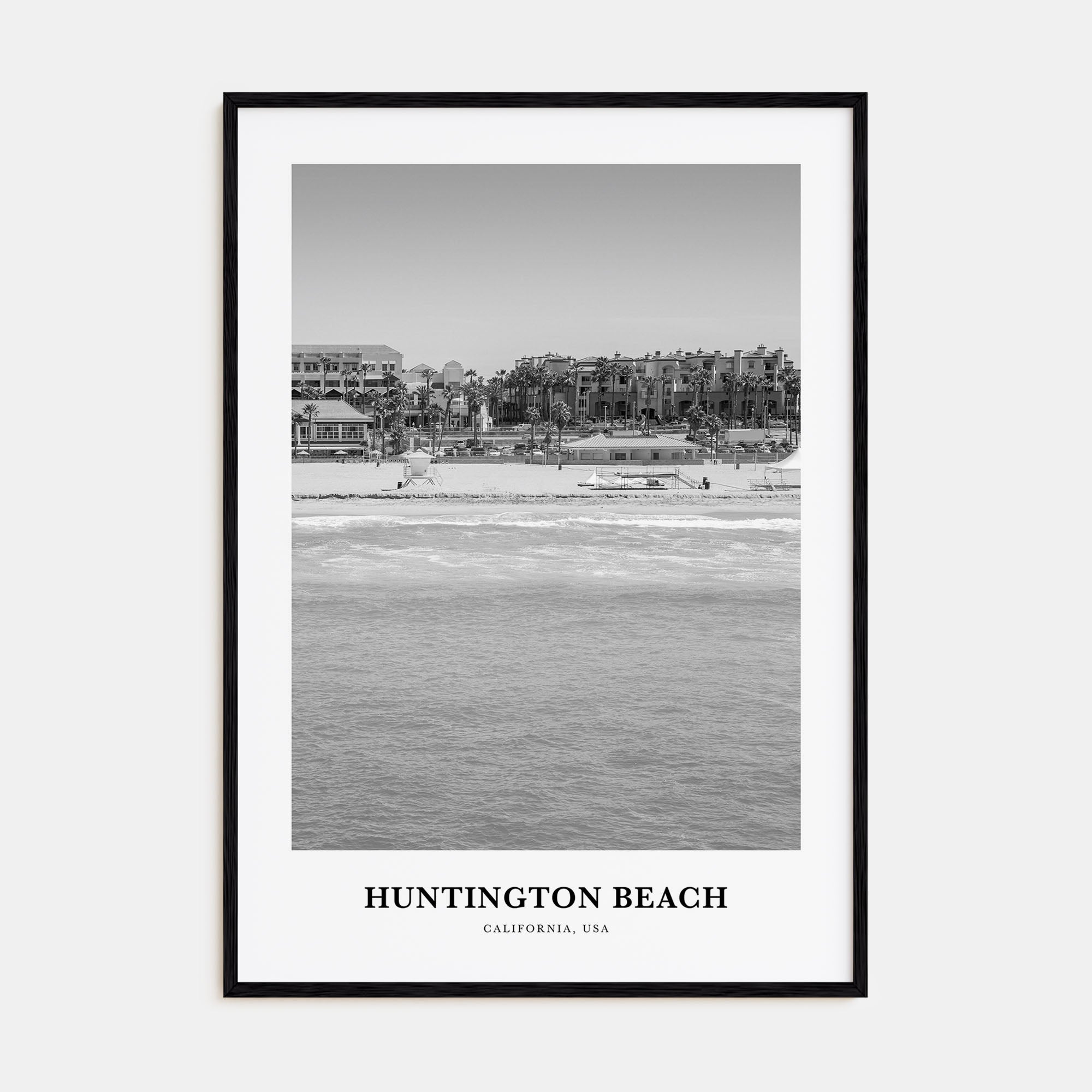 Huntington Beach Portrait B&W No 3 Poster