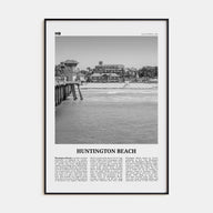 Huntington Beach Travel B&W No 1 Poster