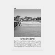 Huntington Beach Travel B&W No 1 Poster