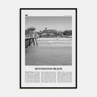 Huntington Beach Travel B&W No 1 Poster
