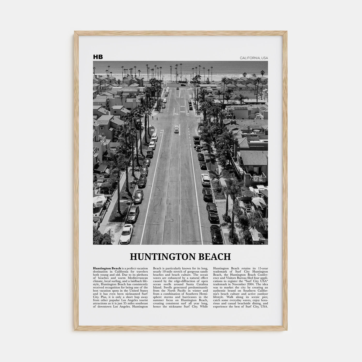 Huntington Beach Travel B&W No 3 Poster