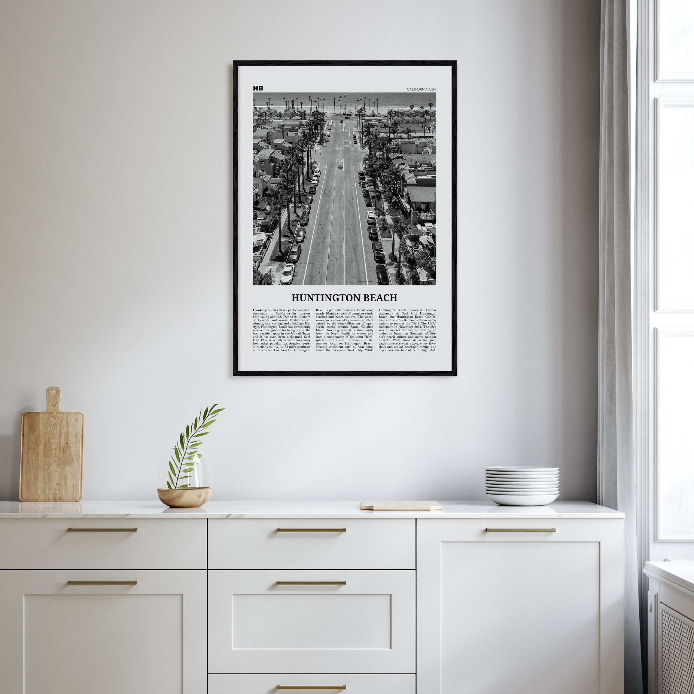 Huntington Beach Travel B&W No 3 Poster