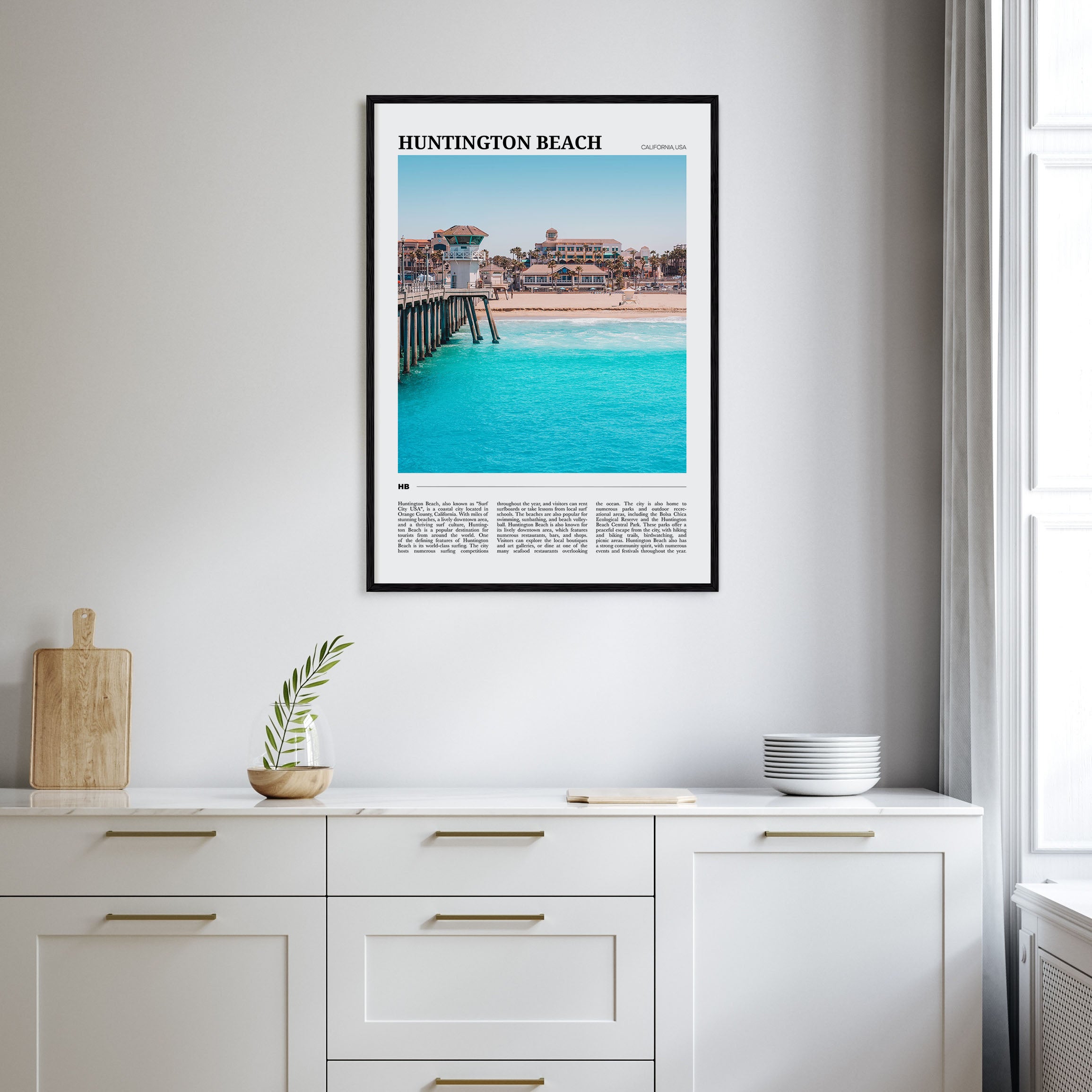 Huntington Beach Travel Color Poster