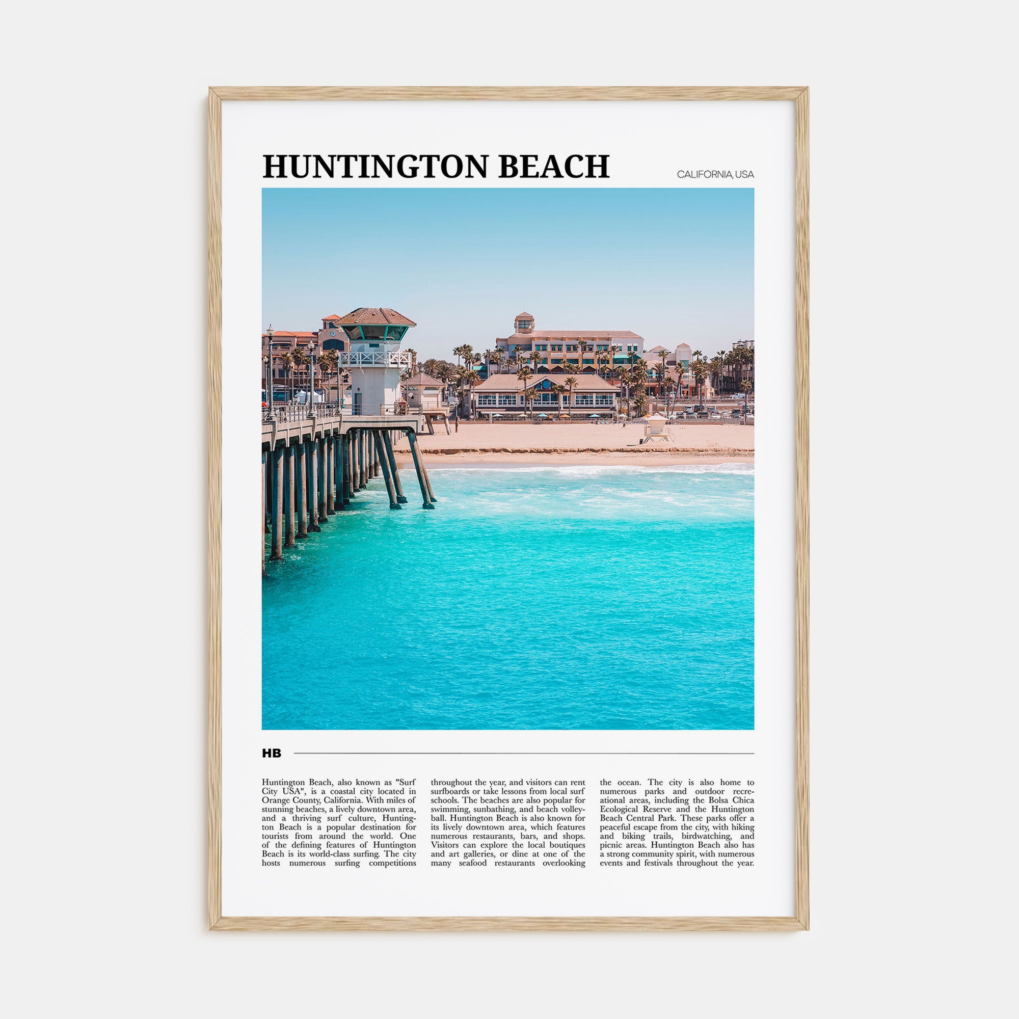 Huntington Beach Travel Color Poster