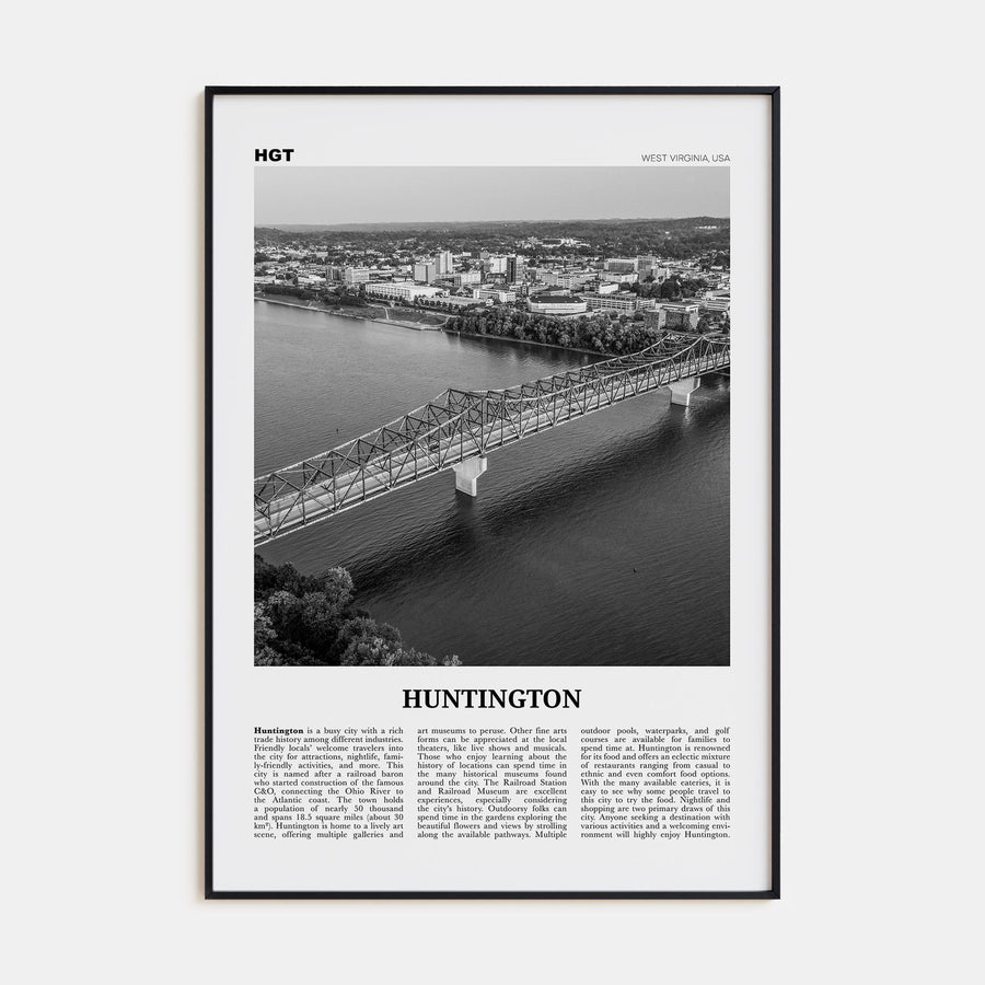 Huntington Travel B&W Poster