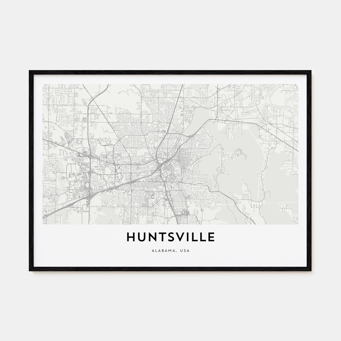 Huntsville Map Landscape Poster