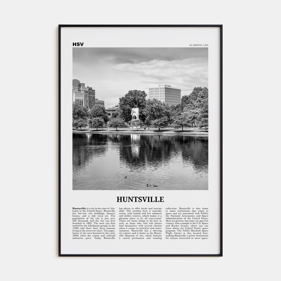 Huntsville Travel B&W Poster