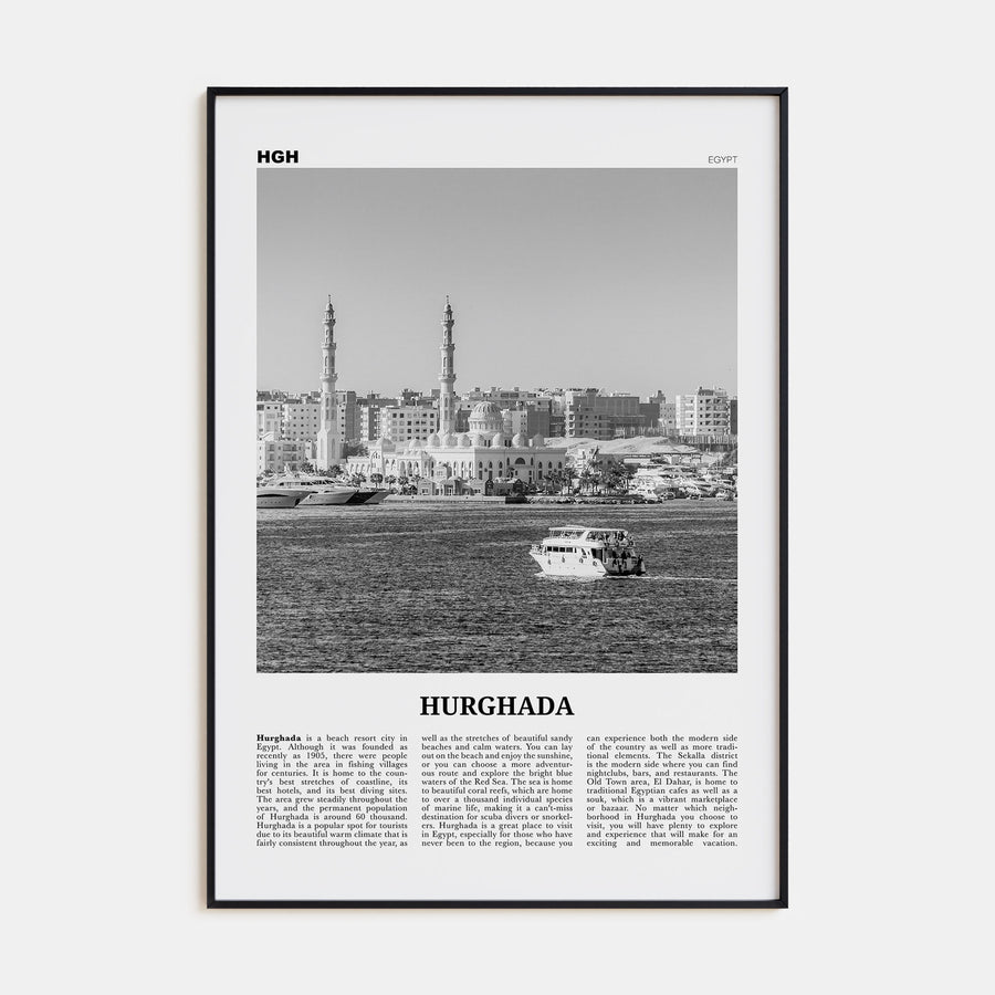 Hurghada Travel B&W Poster