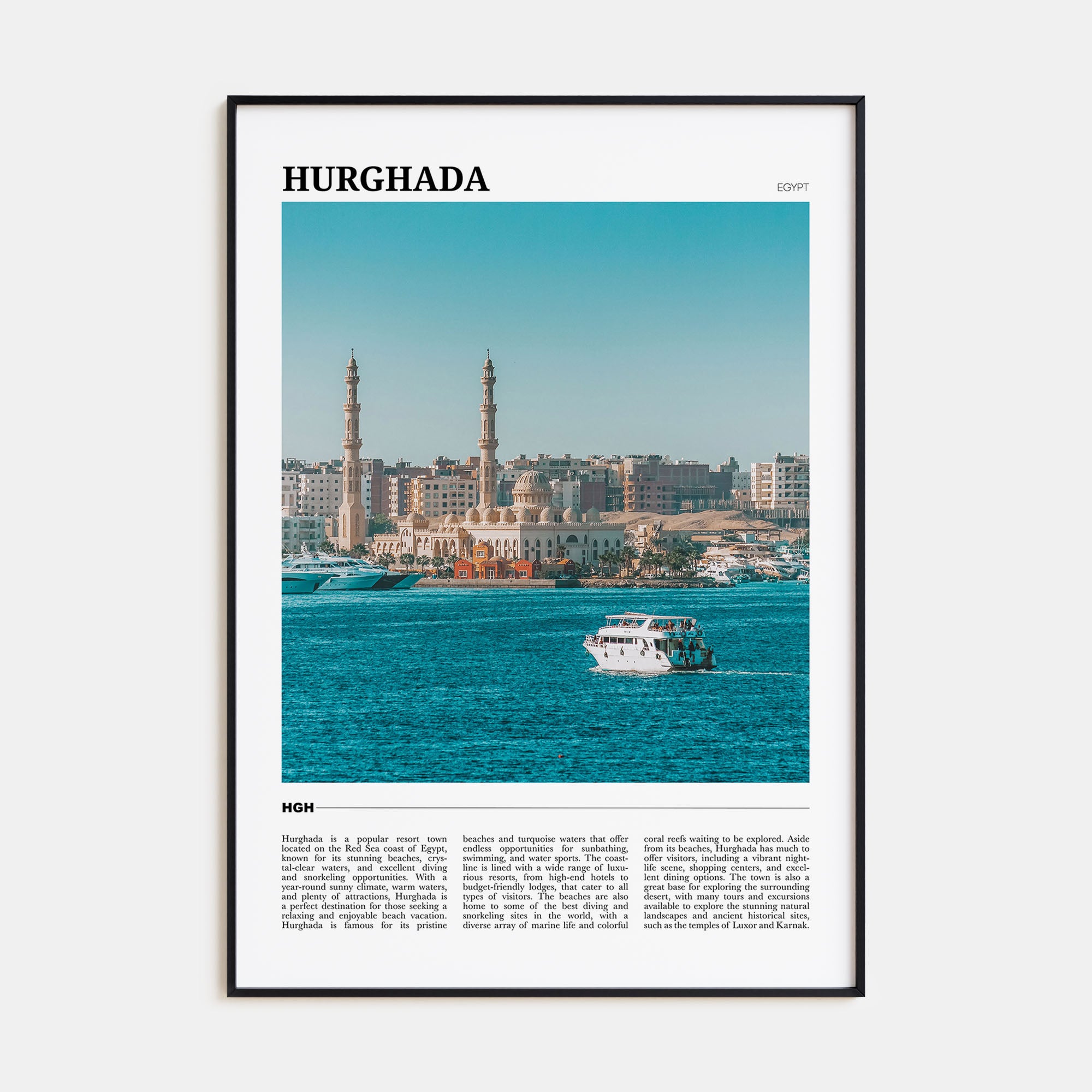 Hurghada Travel Color Poster
