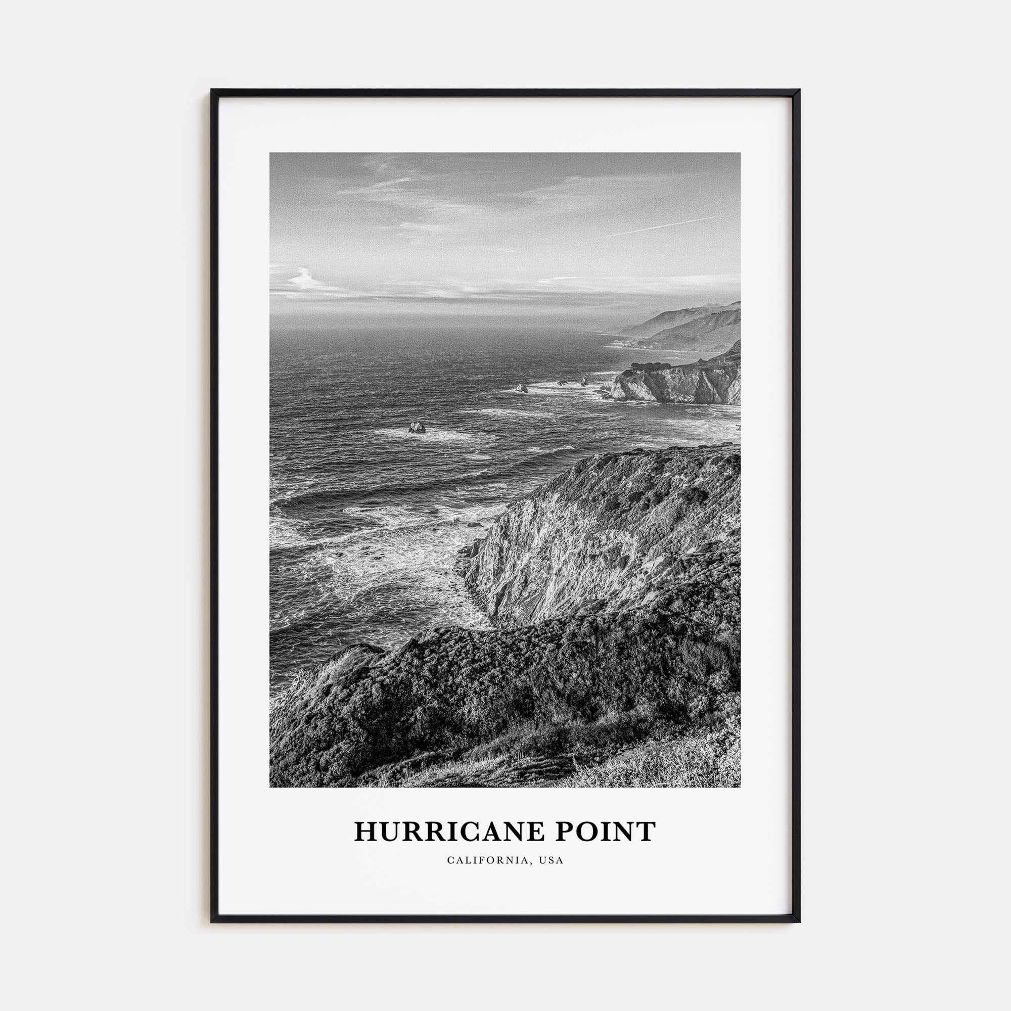 Hurricane Point Portrait B&W Poster