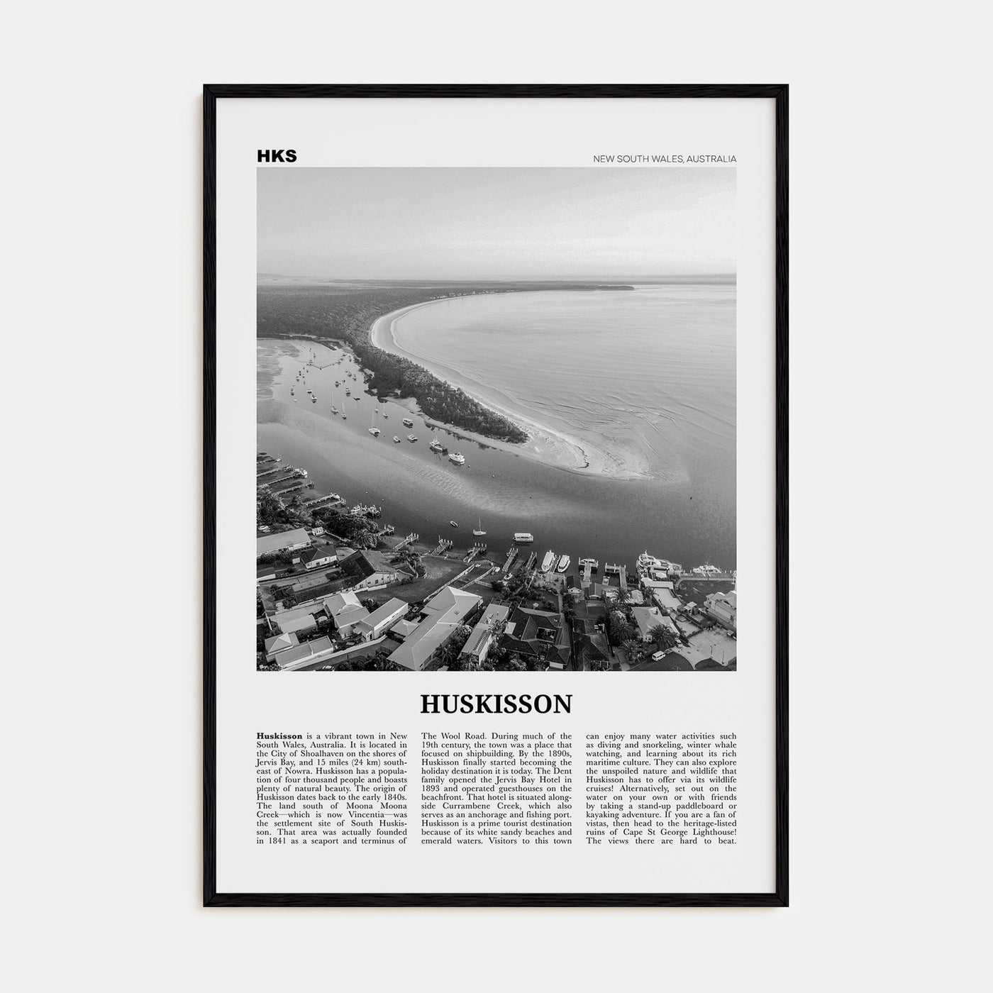 Huskisson Travel B&W Poster