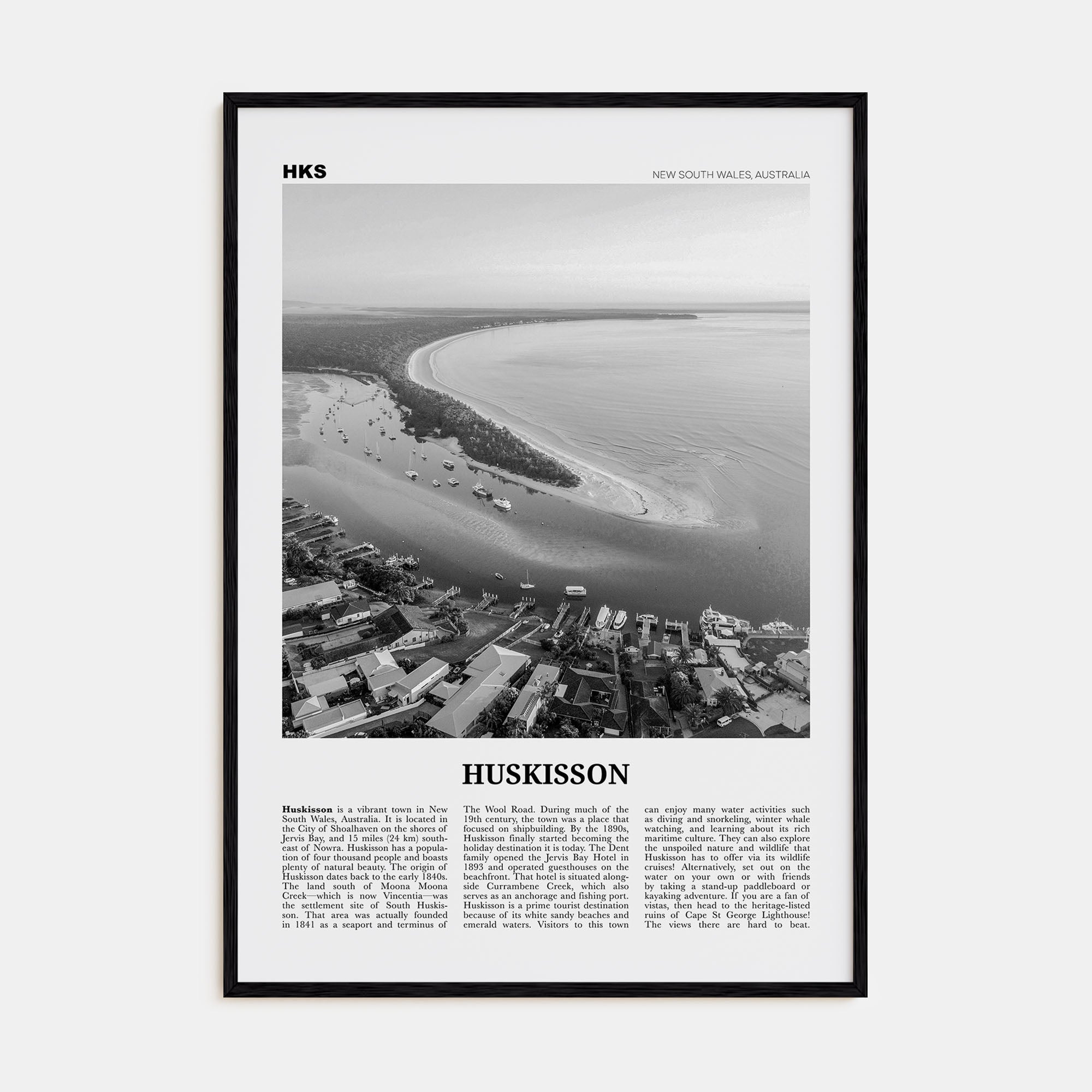Huskisson Travel B&W Poster
