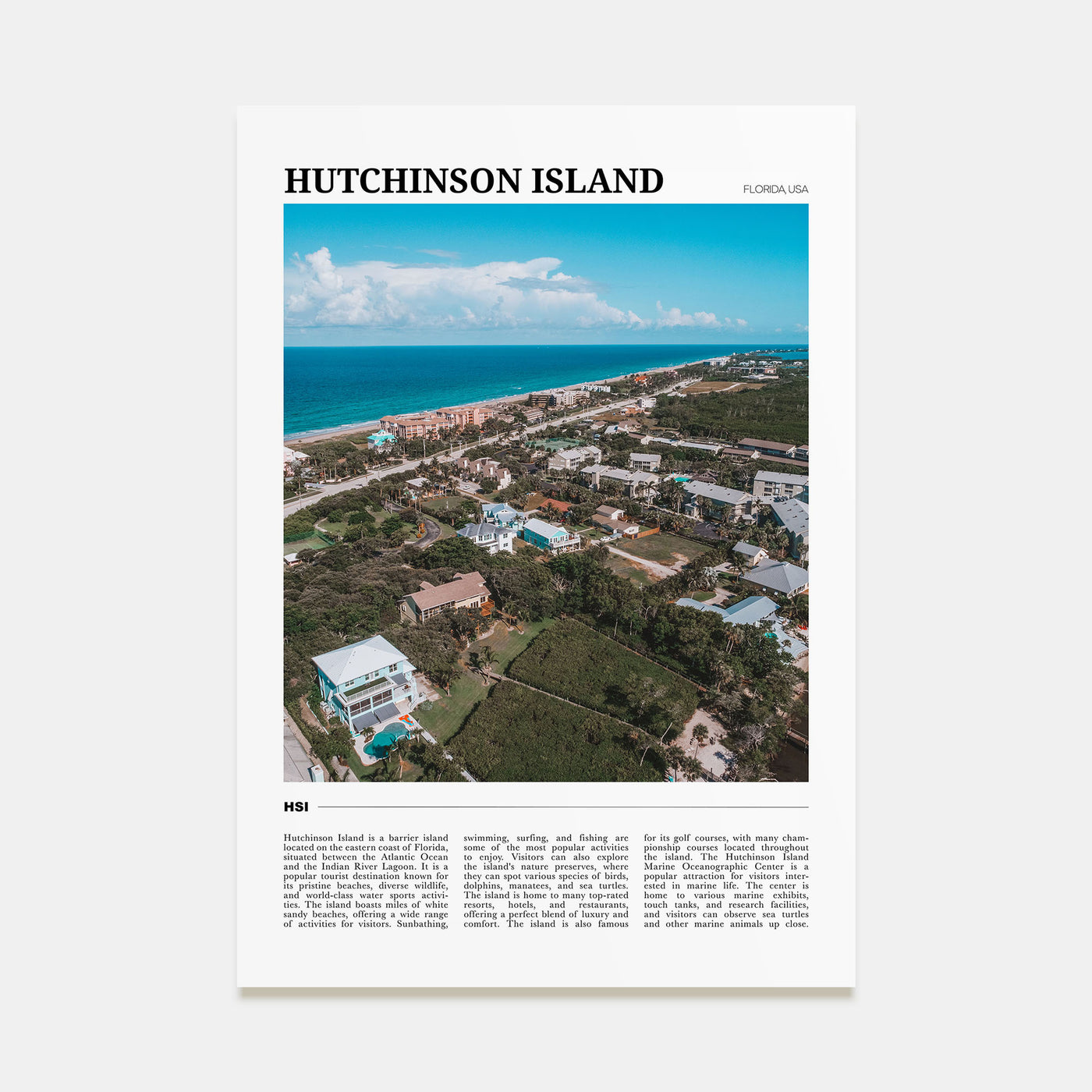 Hutchinson Island Travel Color Poster