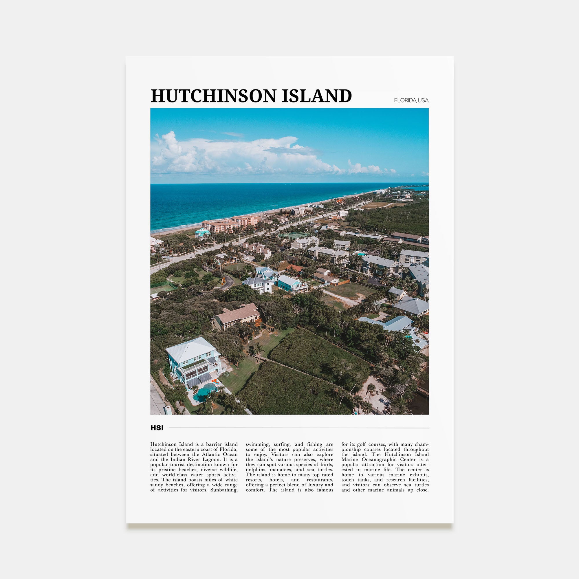 Hutchinson Island Travel Color Poster