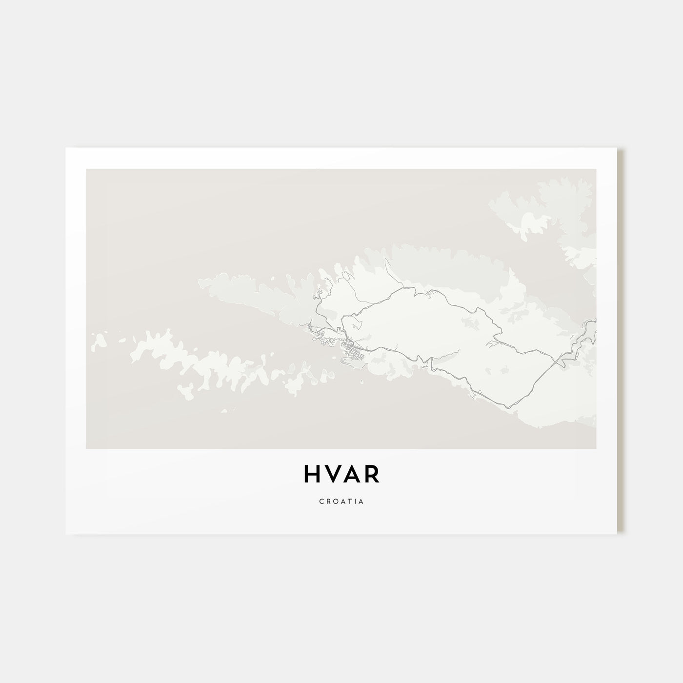 Hvar Map Landscape Poster