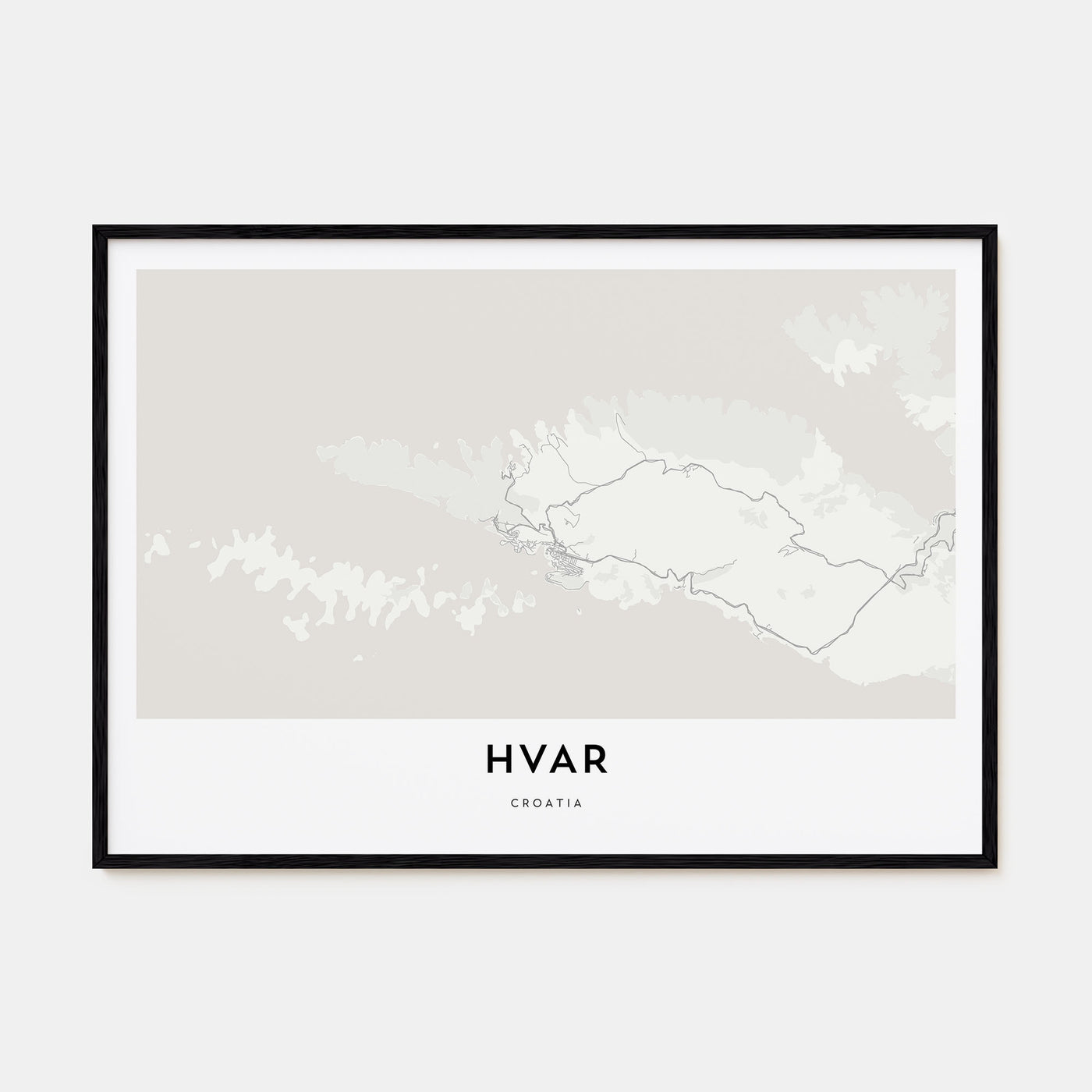 Hvar Map Landscape Poster