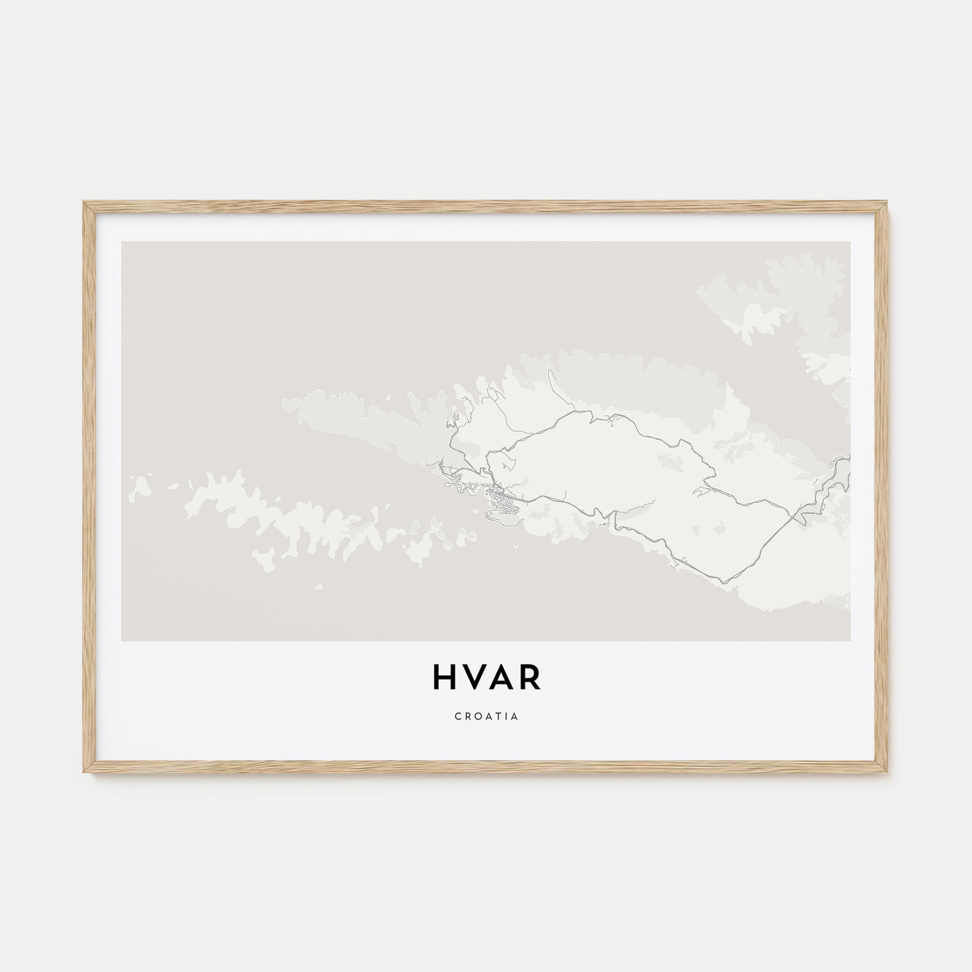 Hvar Map Landscape Poster