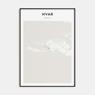 Hvar Map Portrait Poster