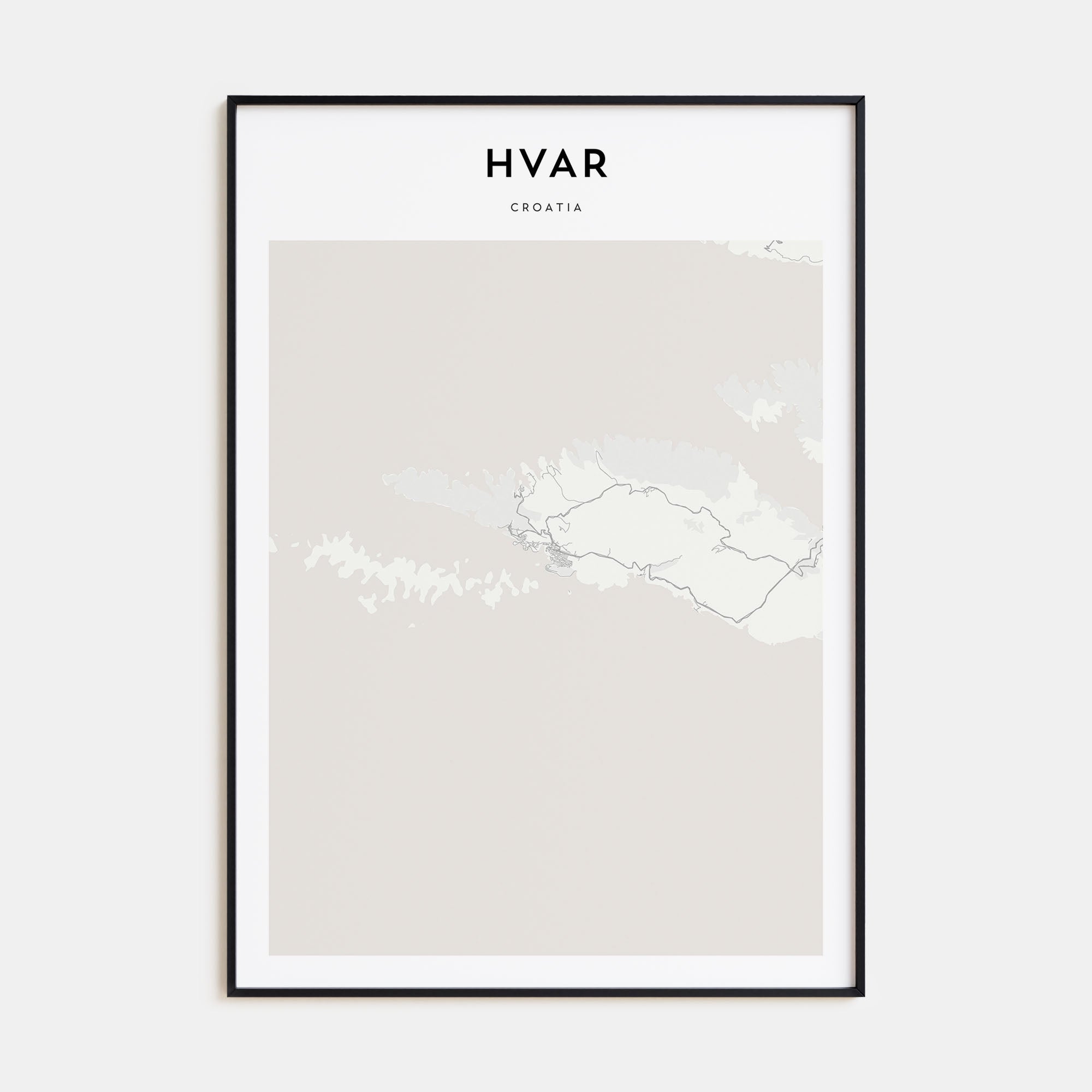 Hvar Map Portrait Poster