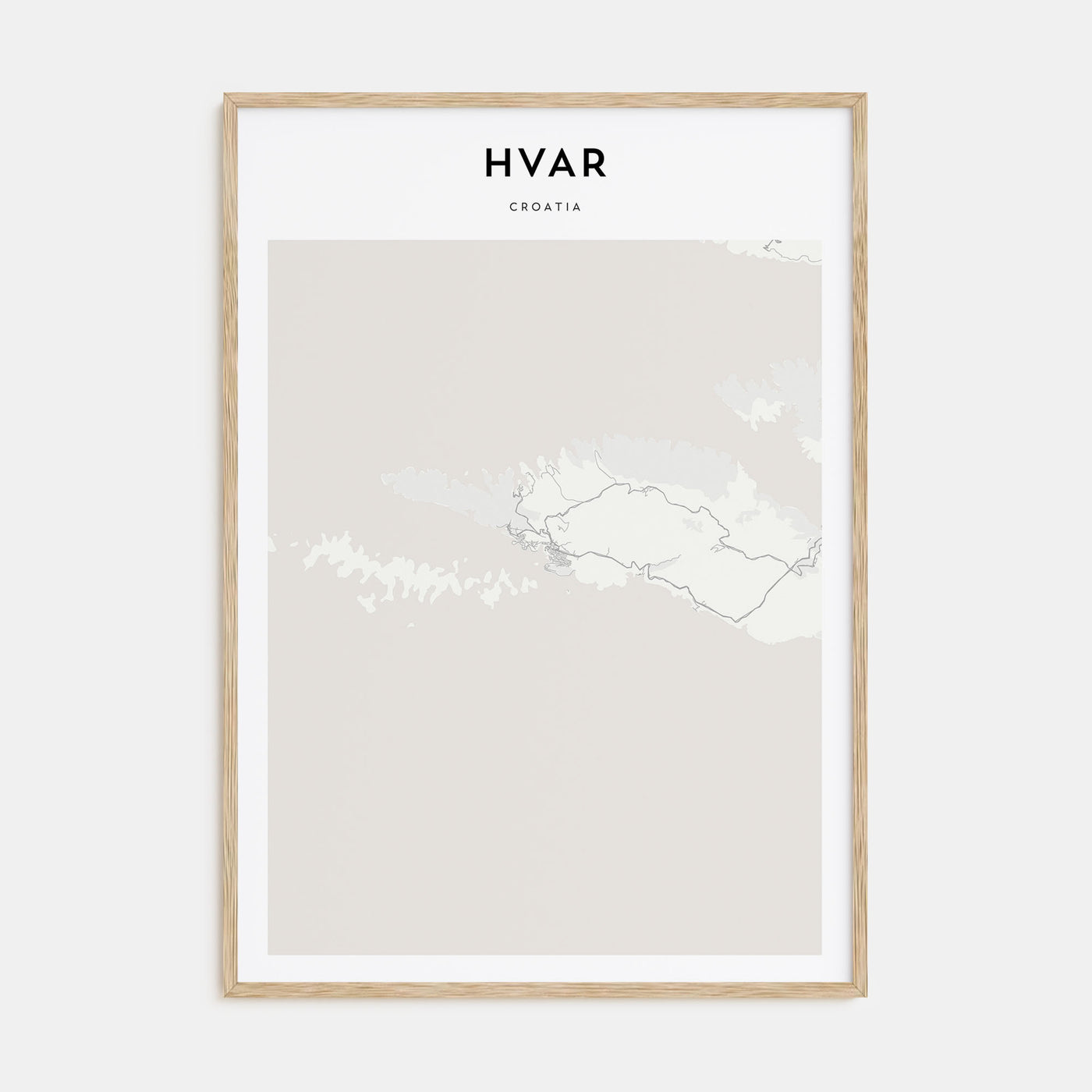 Hvar Map Portrait Poster
