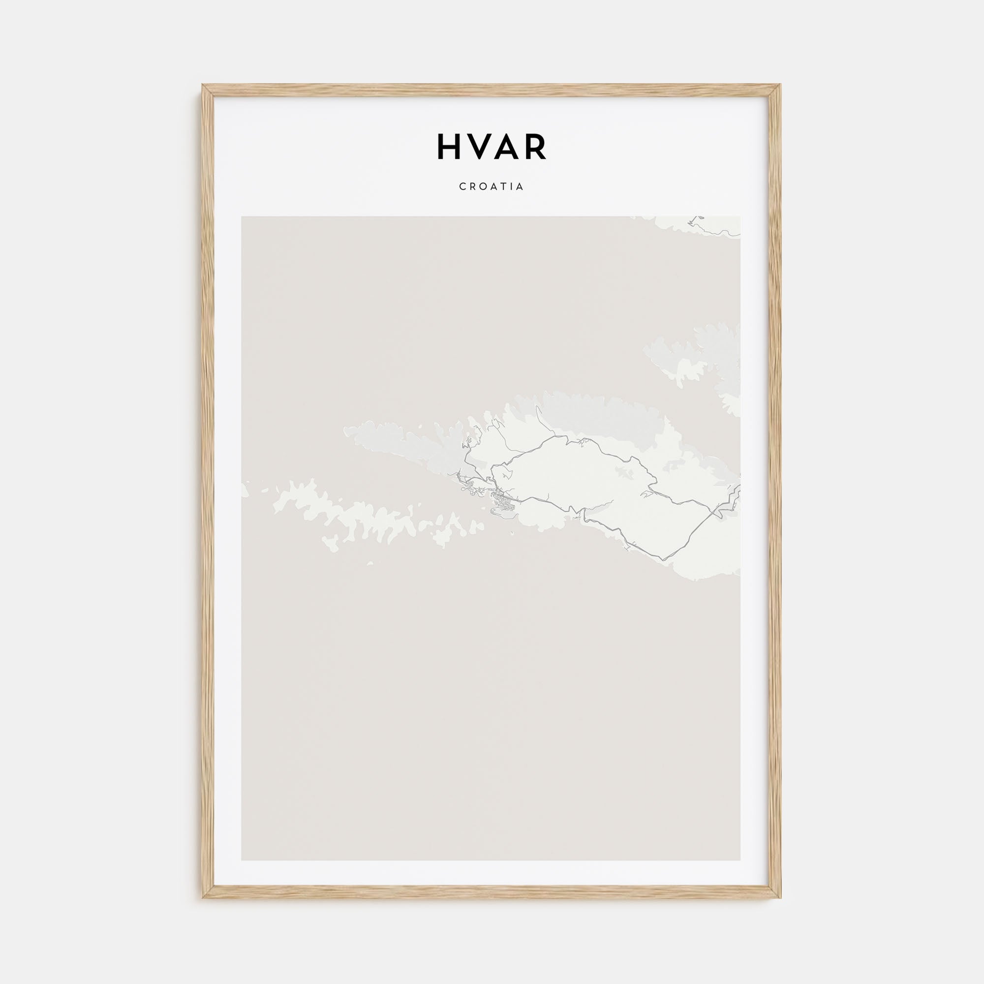 Hvar Map Portrait Poster