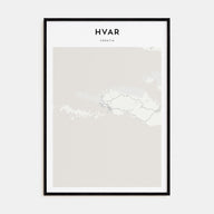 Hvar Map Portrait Poster