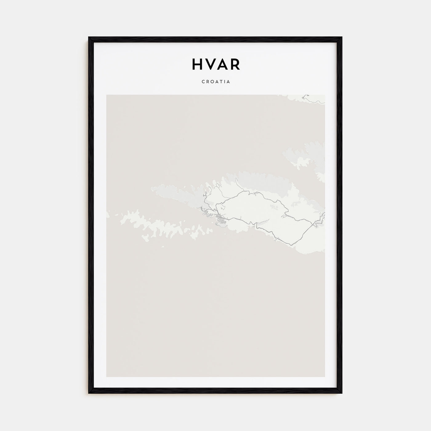 Hvar Map Portrait Poster