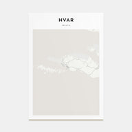 Hvar Map Portrait Poster