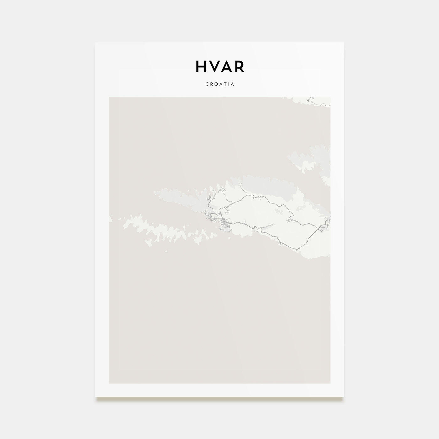 Hvar Map Portrait Poster