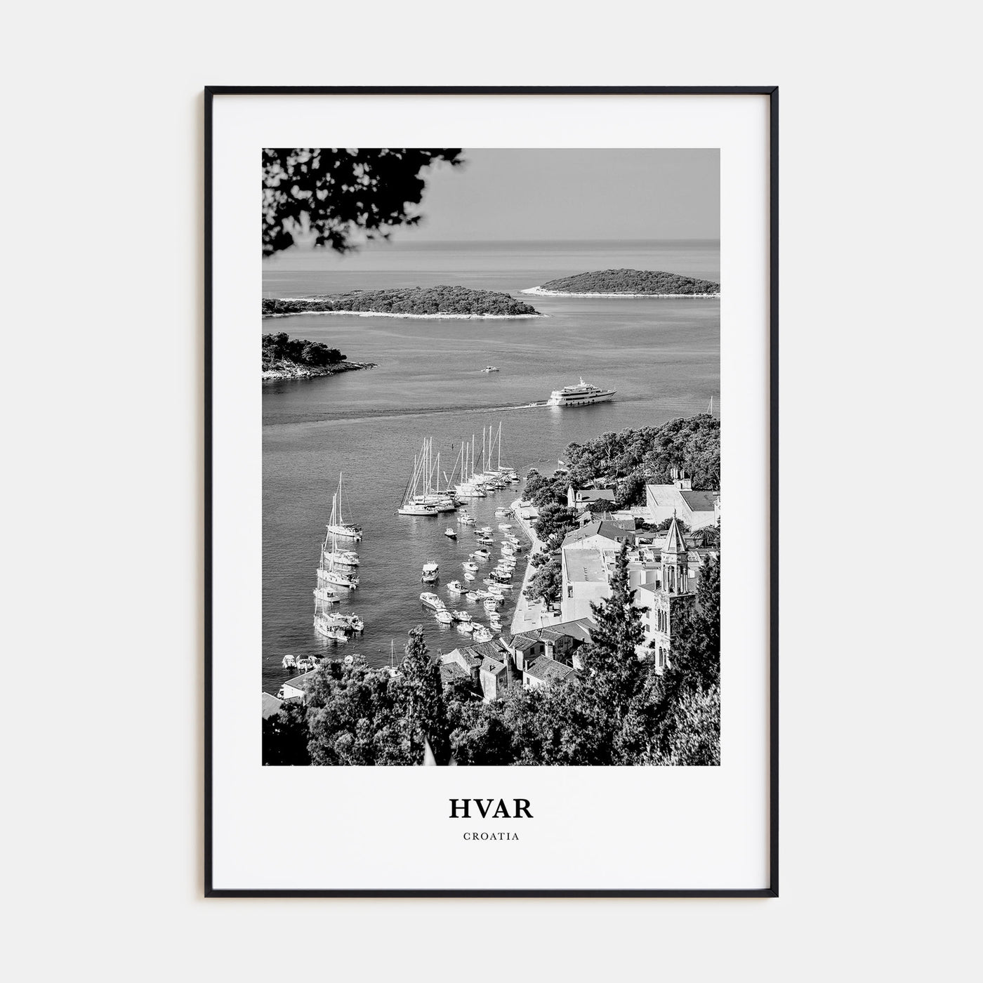 Hvar Portrait B&W Poster
