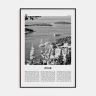 Hvar Travel B&W Poster