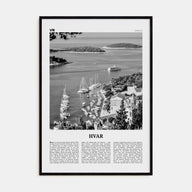Hvar Travel B&W Poster