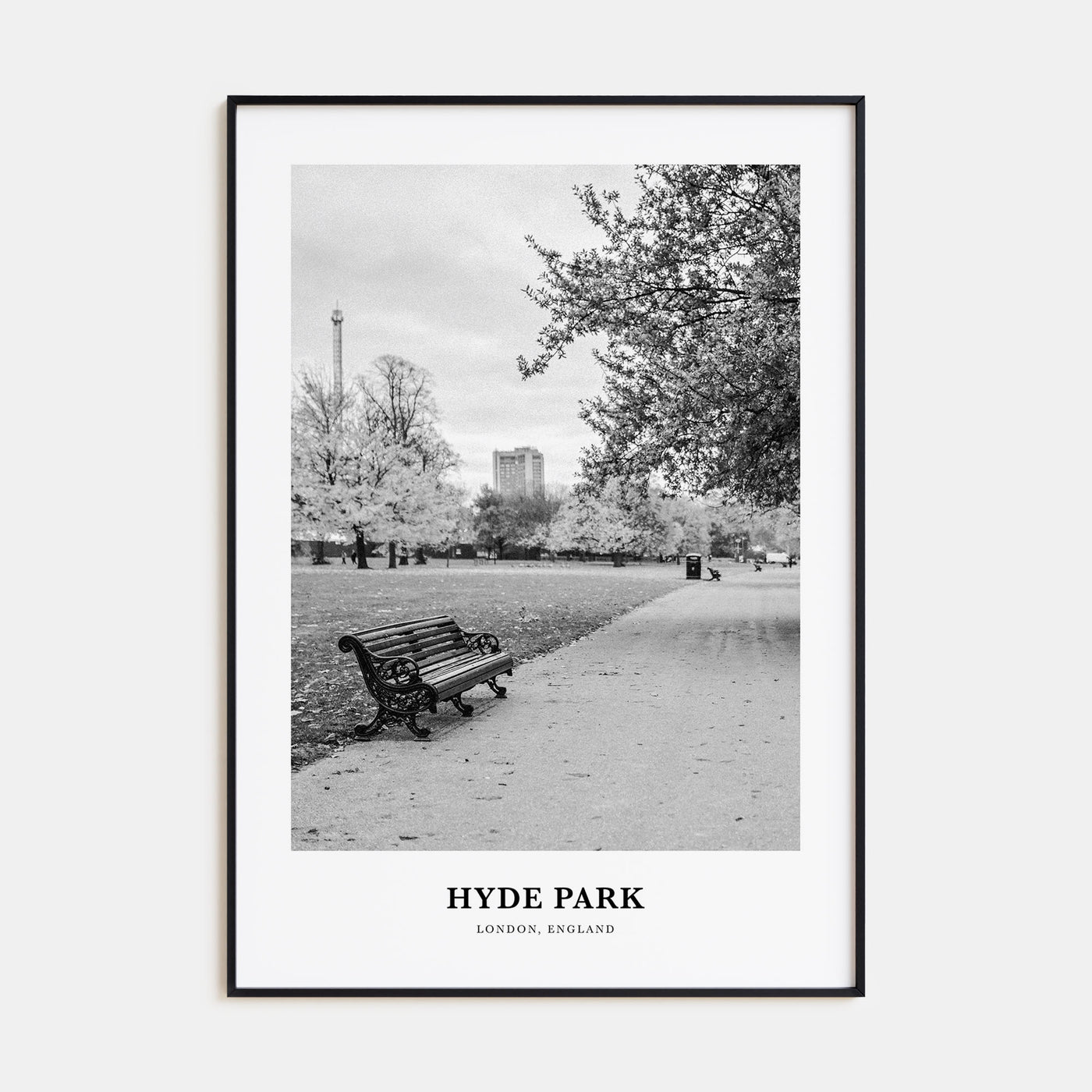 Hyde Park Portrait B&W Poster