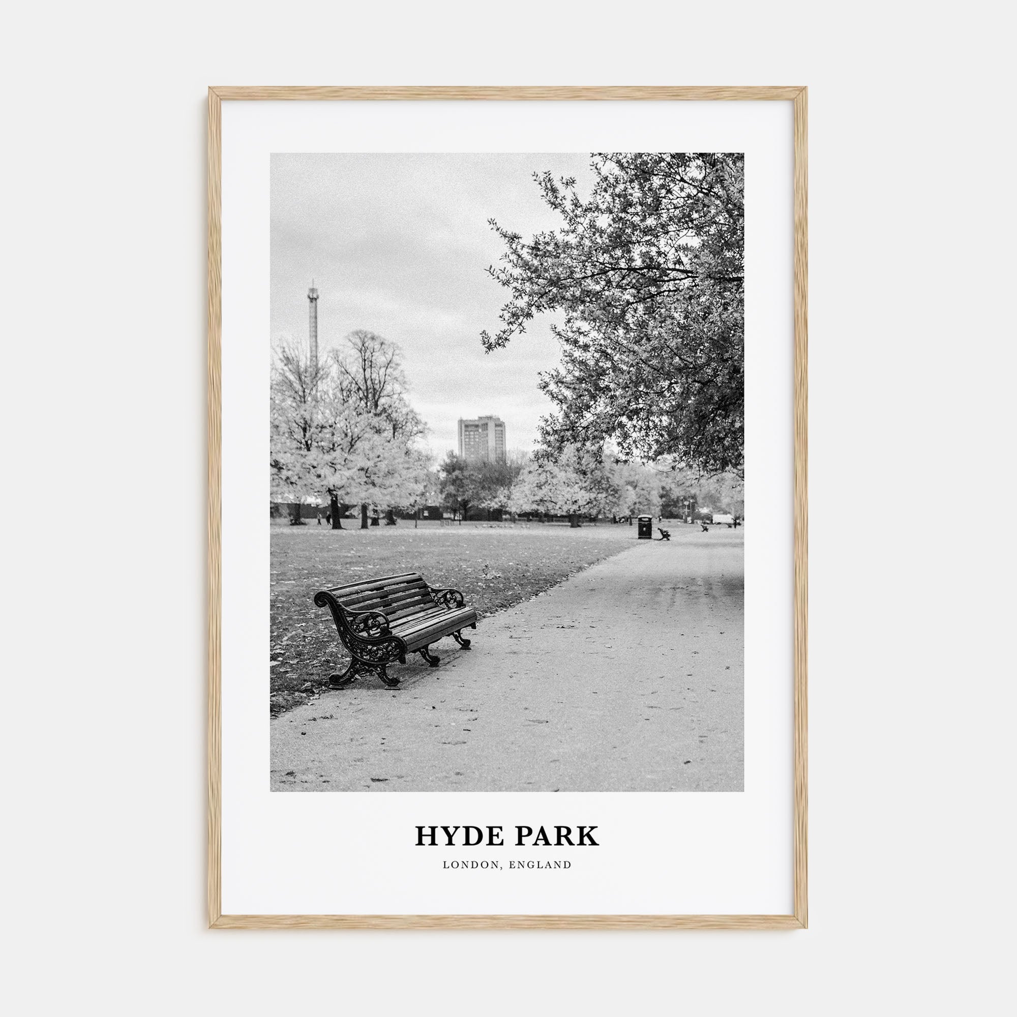 Hyde Park Portrait B&W Poster