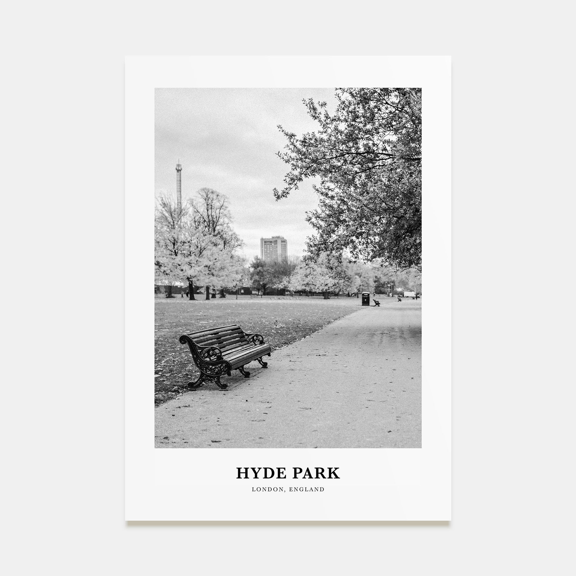 Hyde Park Portrait B&W Poster