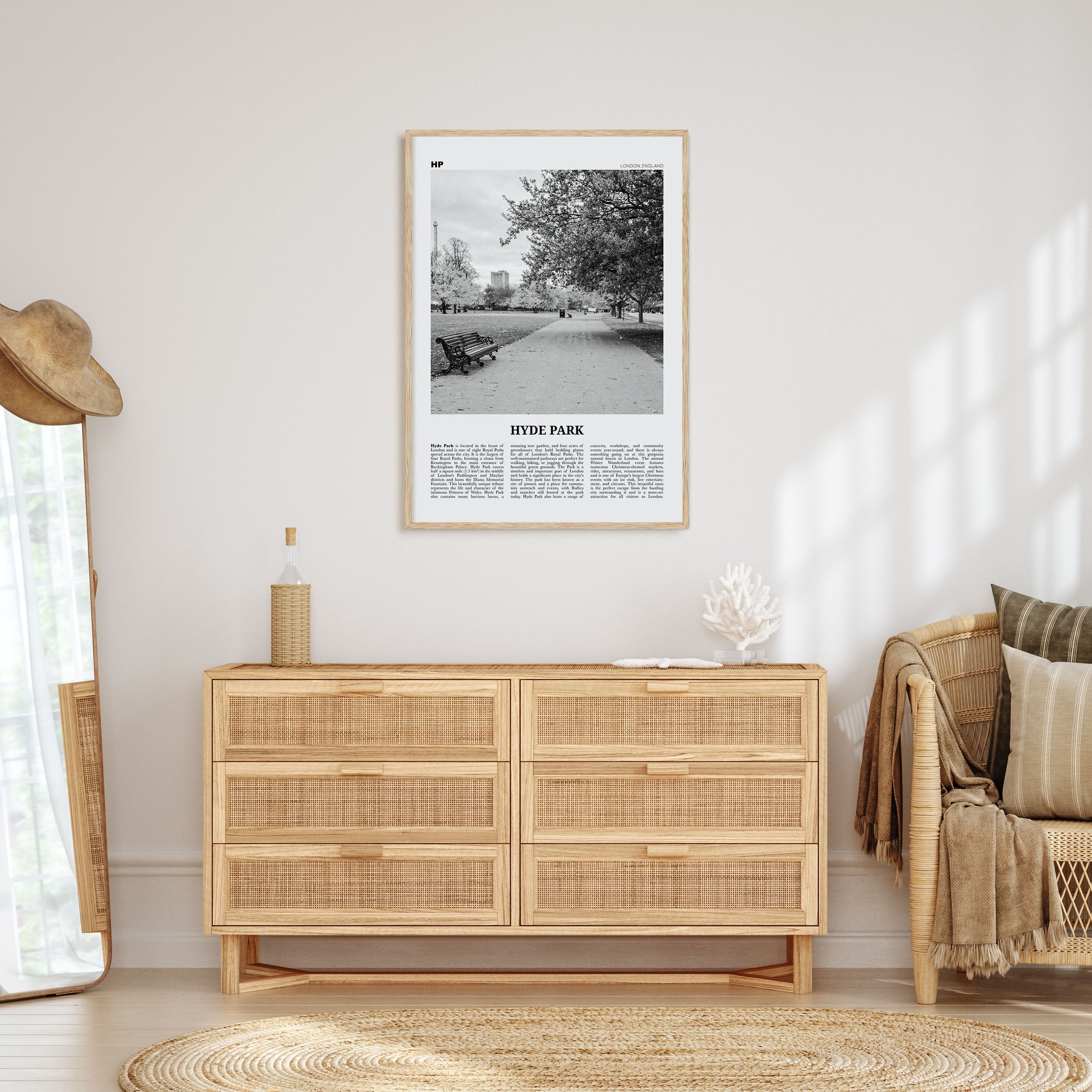 Hyde Park Travel B&W Poster