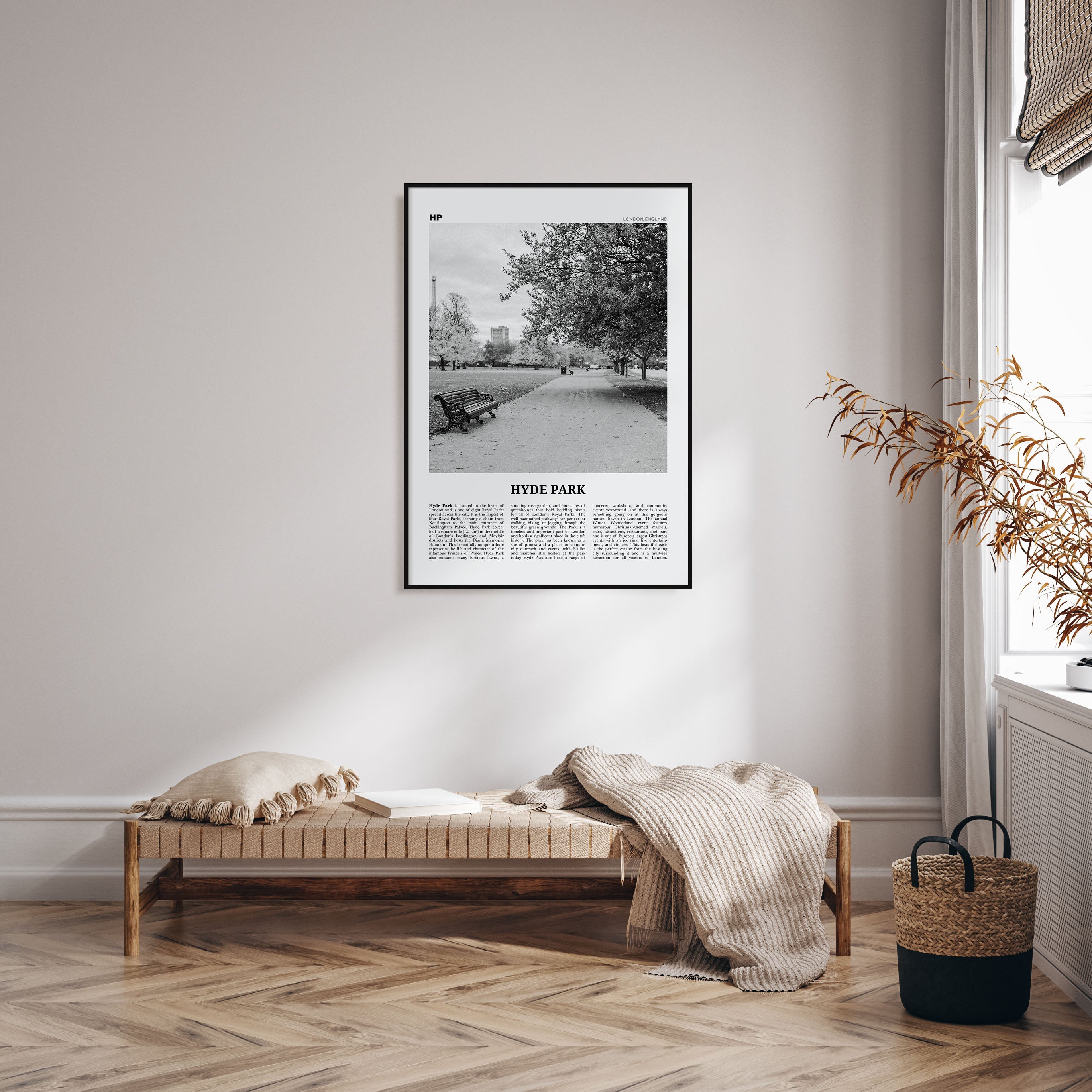 Hyde Park Travel B&W Poster