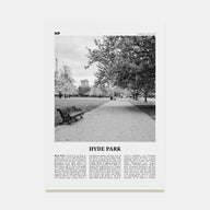 Hyde Park Travel B&W Poster