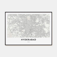 Hyderabad Map Landscape Poster