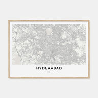 Hyderabad Map Landscape Poster