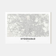 Hyderabad Map Landscape Poster