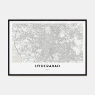 Hyderabad Map Landscape Poster