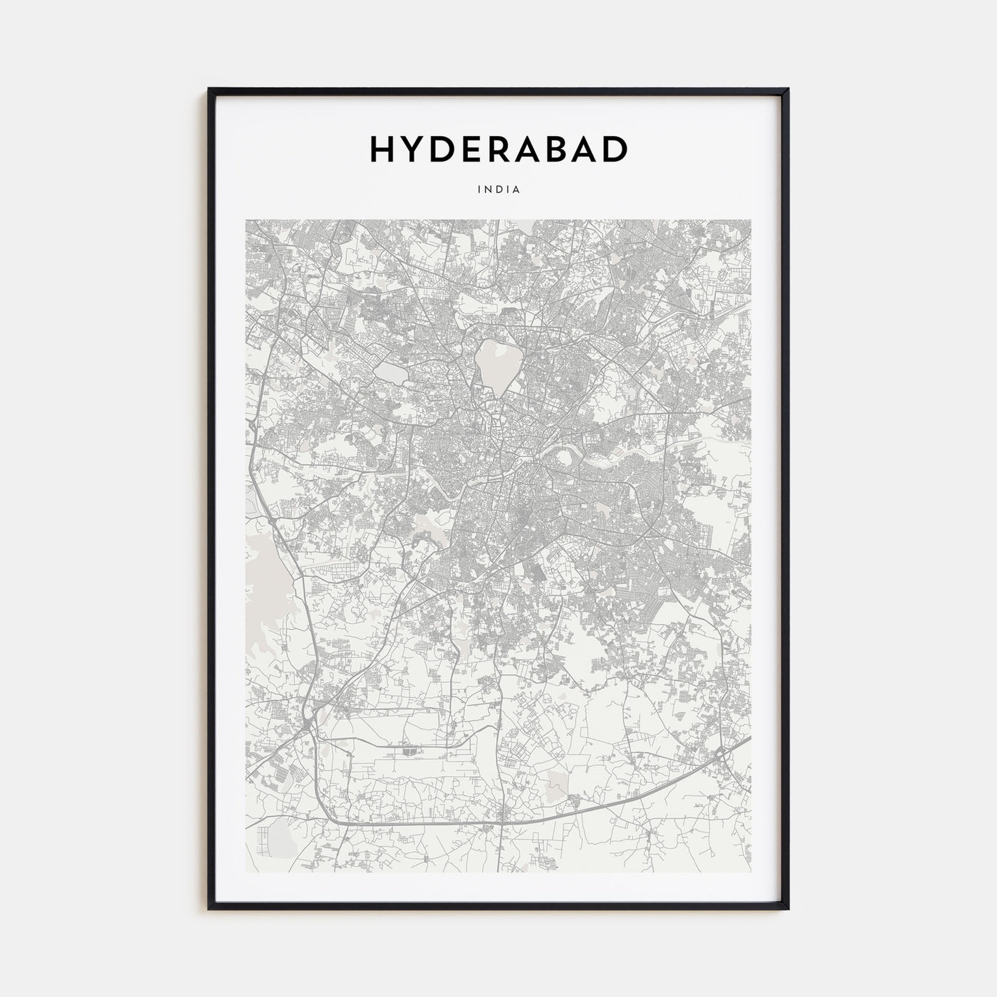 Hyderabad Map Portrait Poster