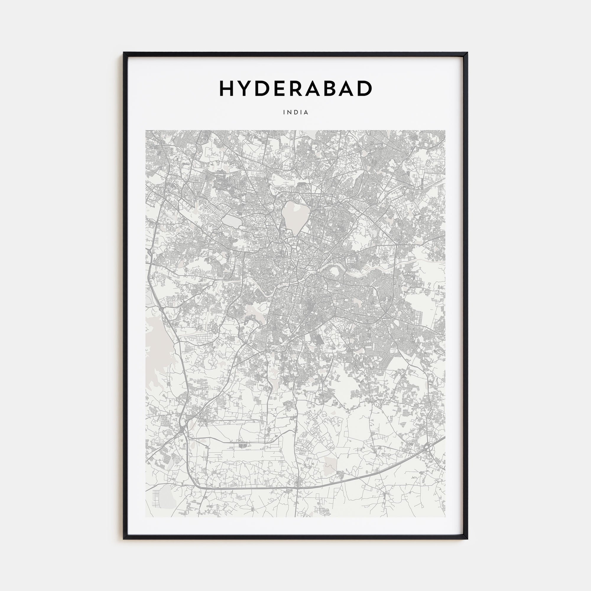 Hyderabad Map Portrait Poster