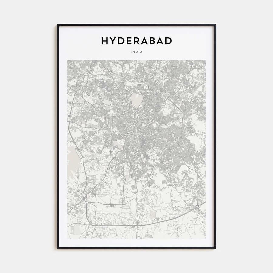 Hyderabad Map Portrait Poster