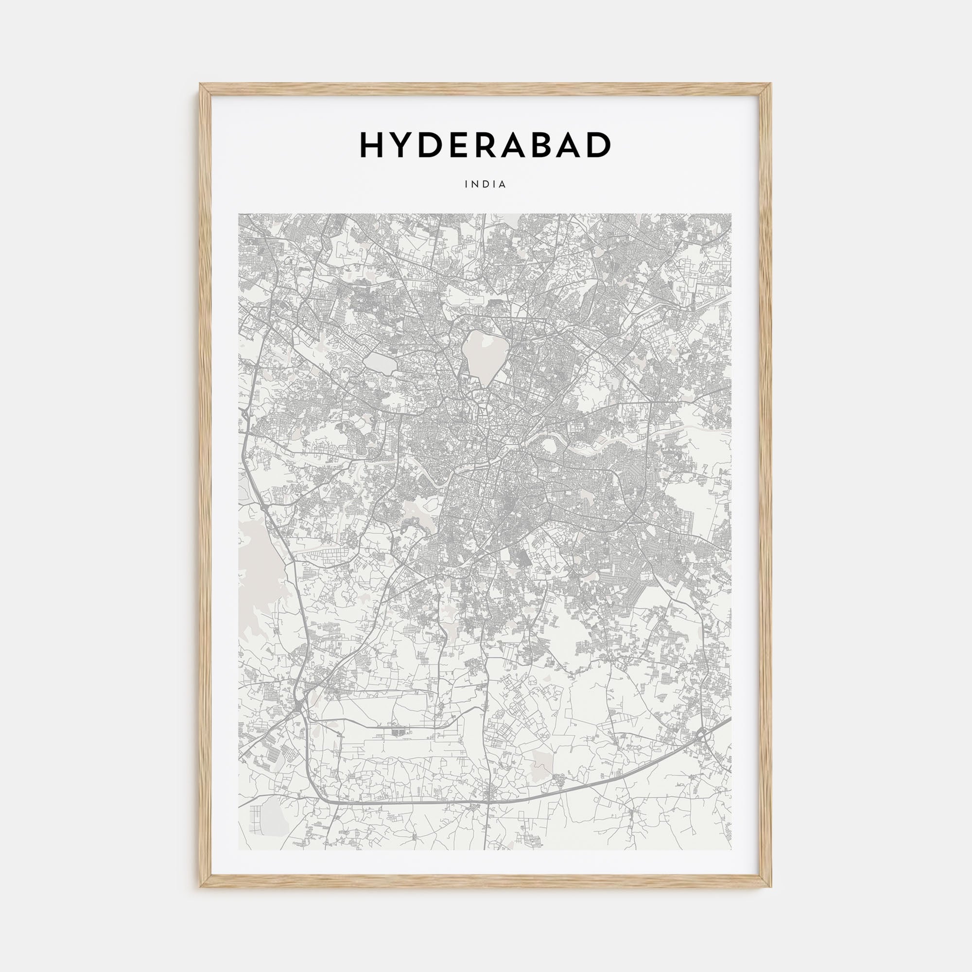 Hyderabad Map Portrait Poster