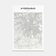 Hyderabad Map Portrait Poster