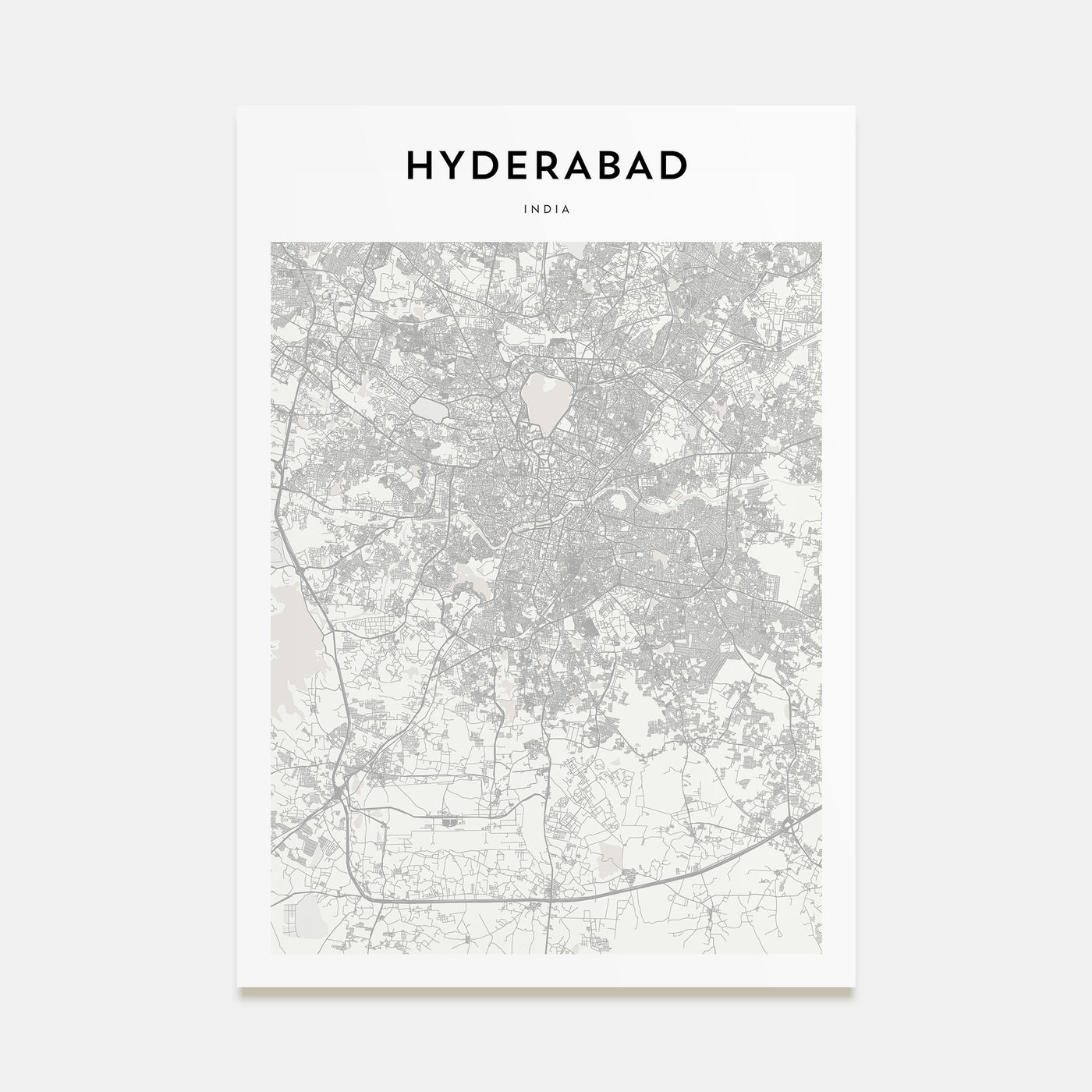 Hyderabad Map Portrait Poster