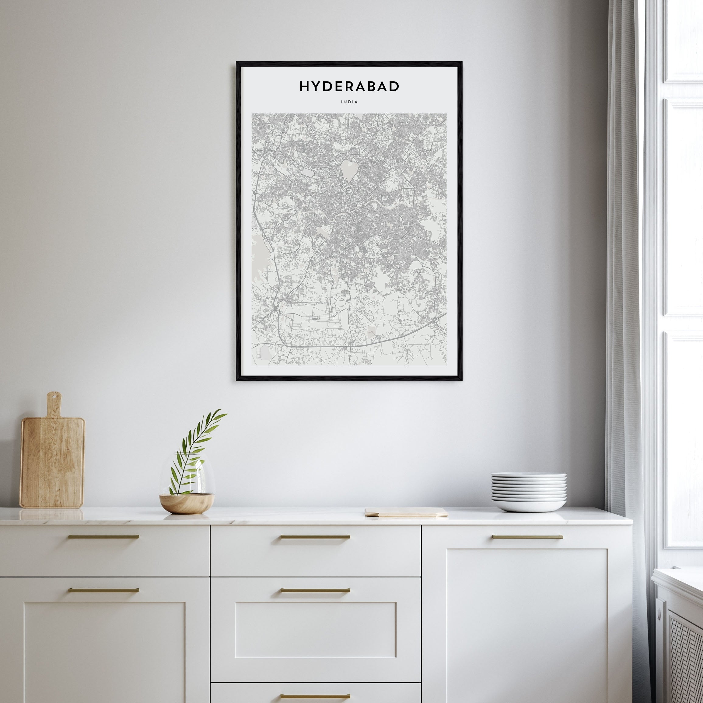 Hyderabad Map Portrait Poster